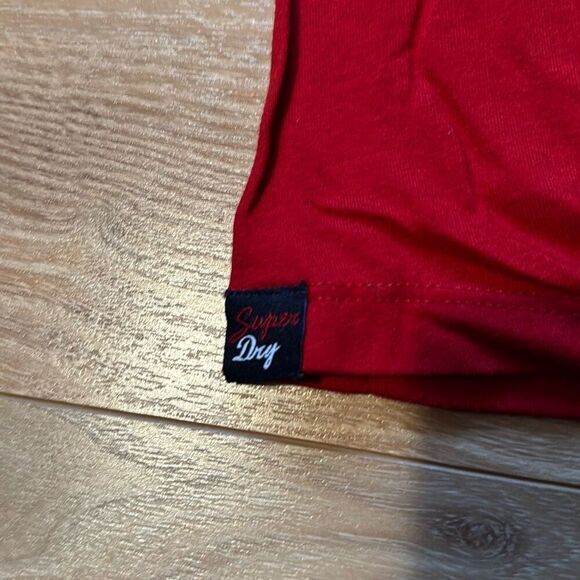 Superdry Women's Red Baseball Tee - T Shirt Size Large - Picture 5 of 8